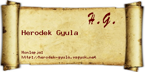 Herodek Gyula névjegykártya