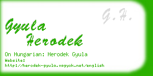 gyula herodek business card